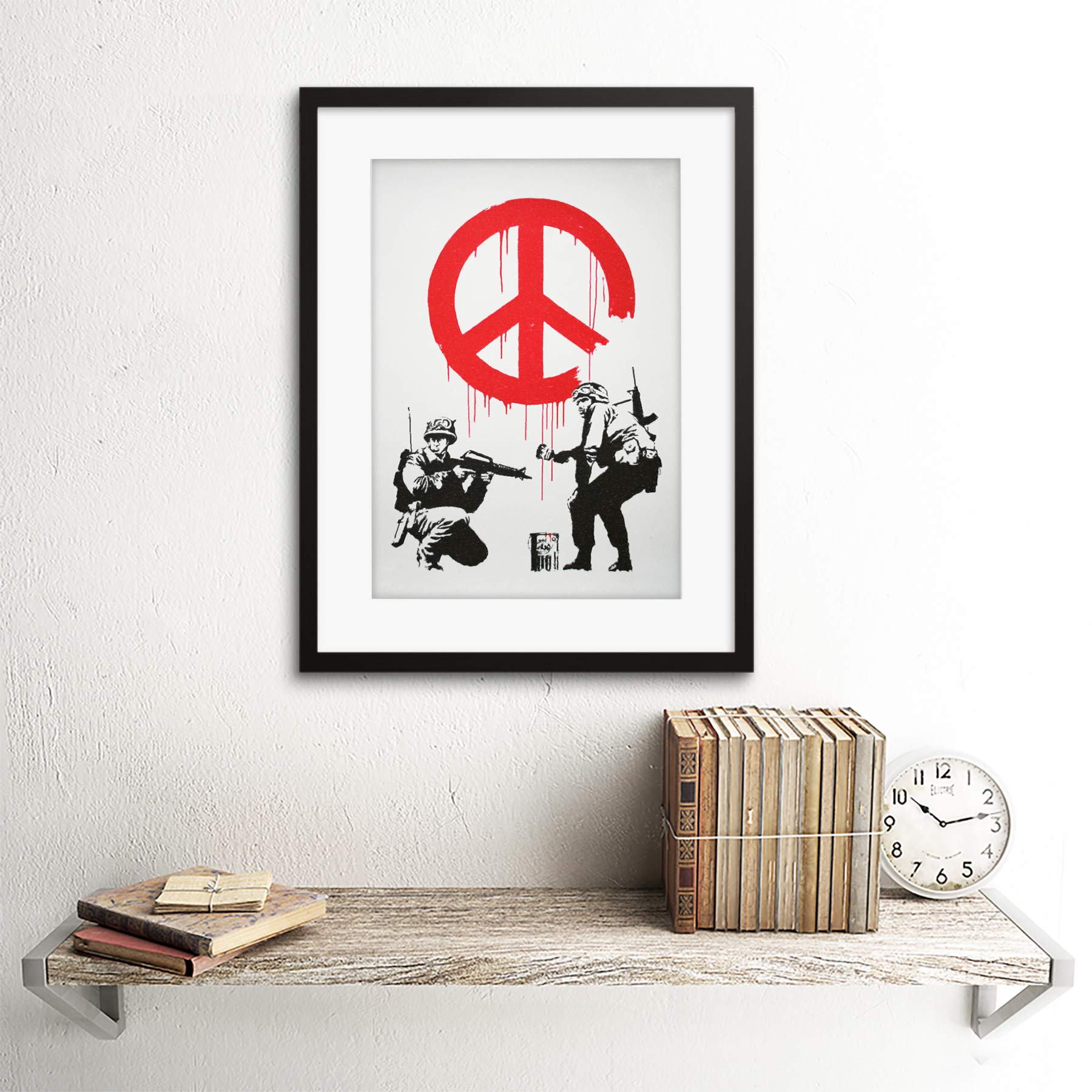 Amazon｜Banksy Cnd Soldiers Graffiti Street Art Framed Wall Art